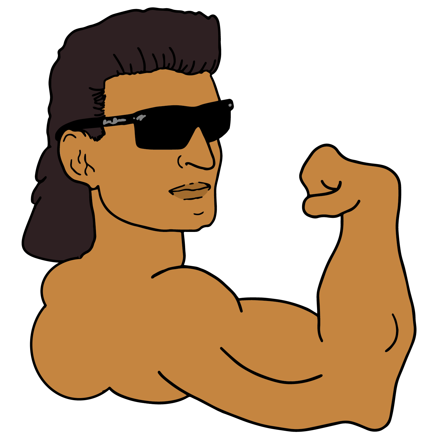AC's 24/7 Fitness favicon, cartoon guy flexing his arm with sunglasses on